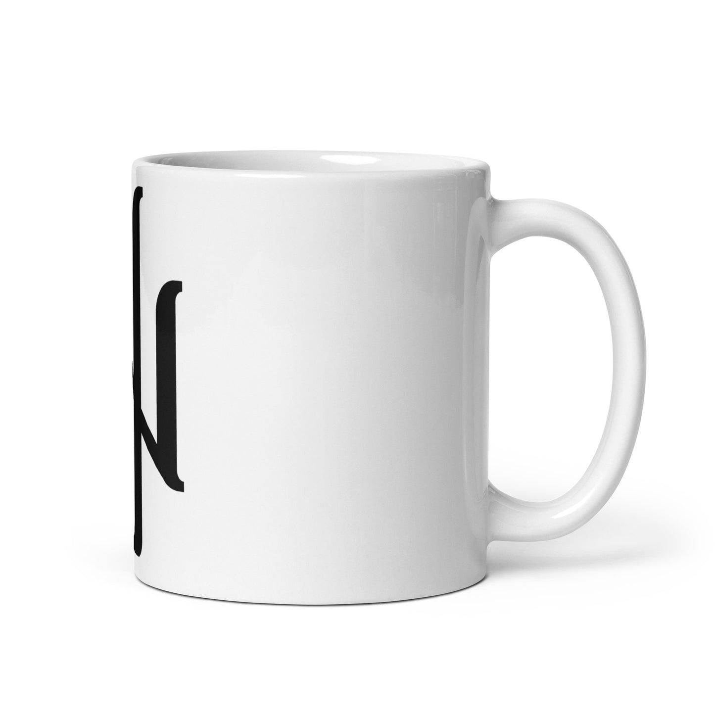 White glossy mug