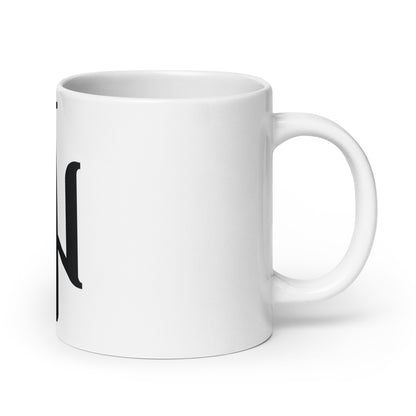 White glossy mug
